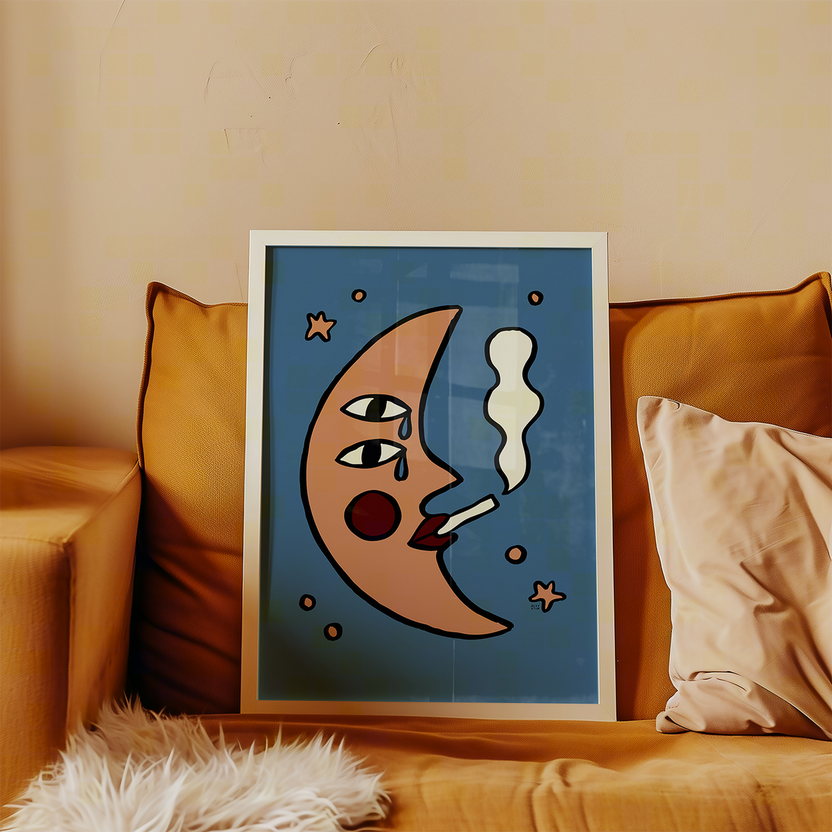 Sad Moon Art Print