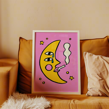 Sad Moon Art Print