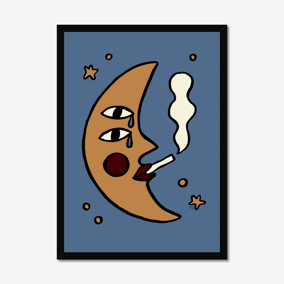 Sad Moon Art Print