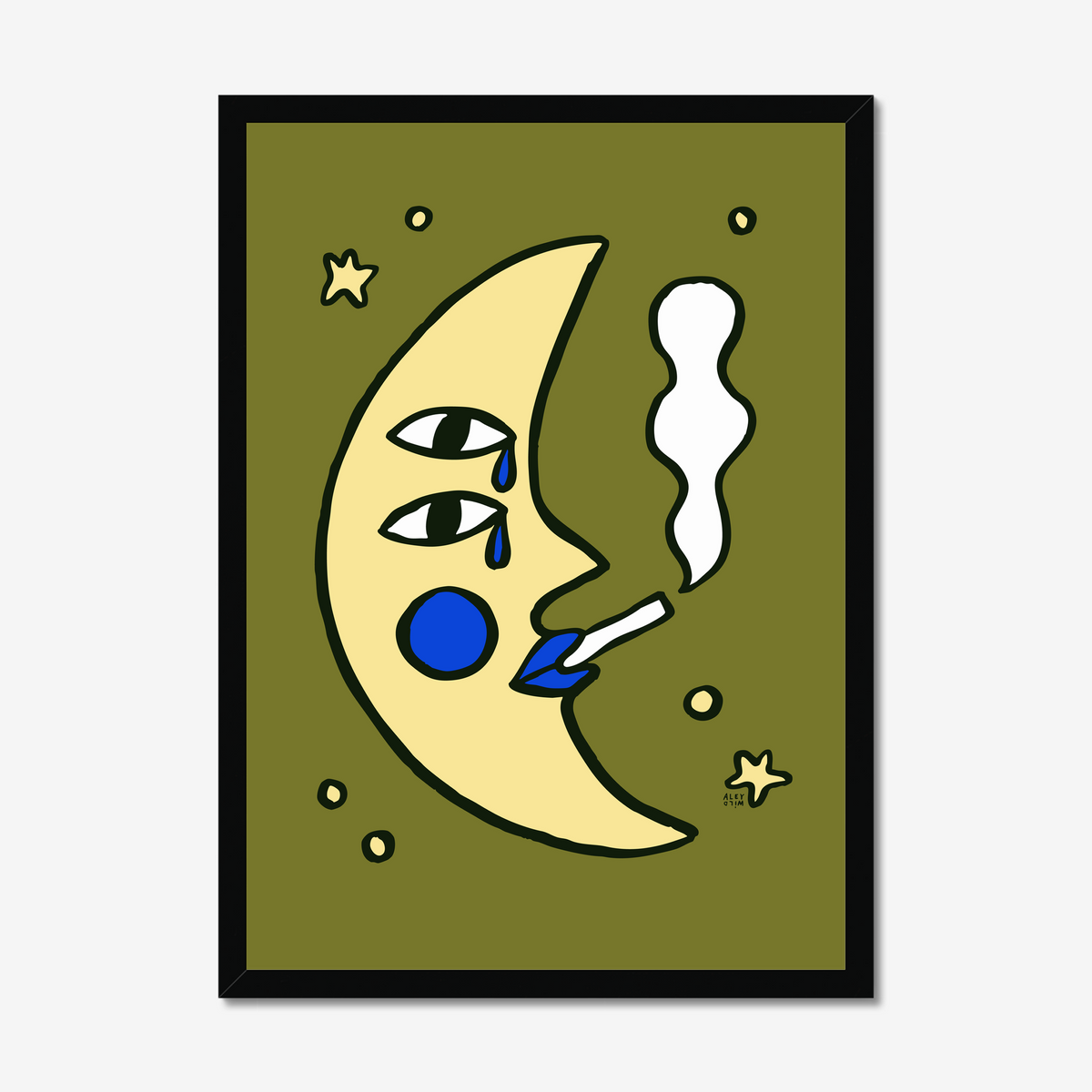 Sad Moon Art Print