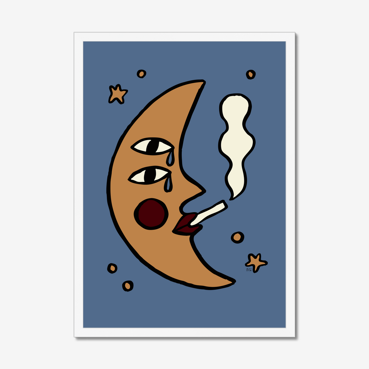 Sad Moon Art Print