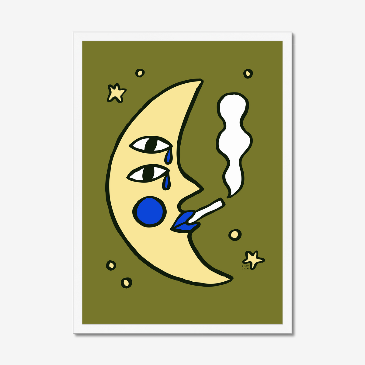 Sad Moon Art Print