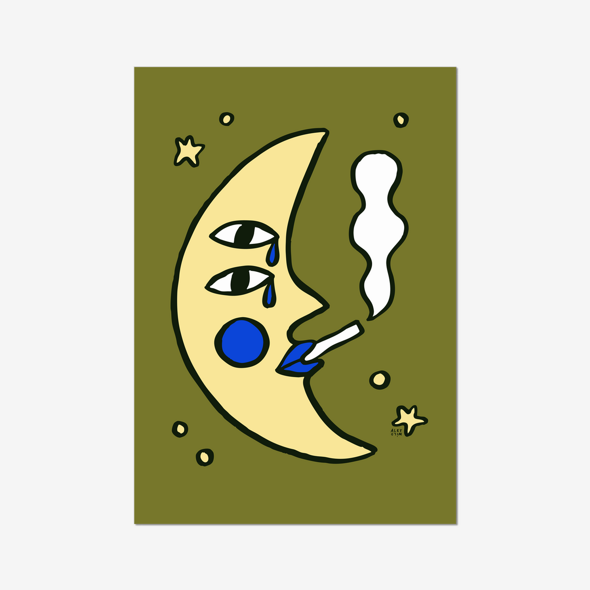 Sad Moon Art Print