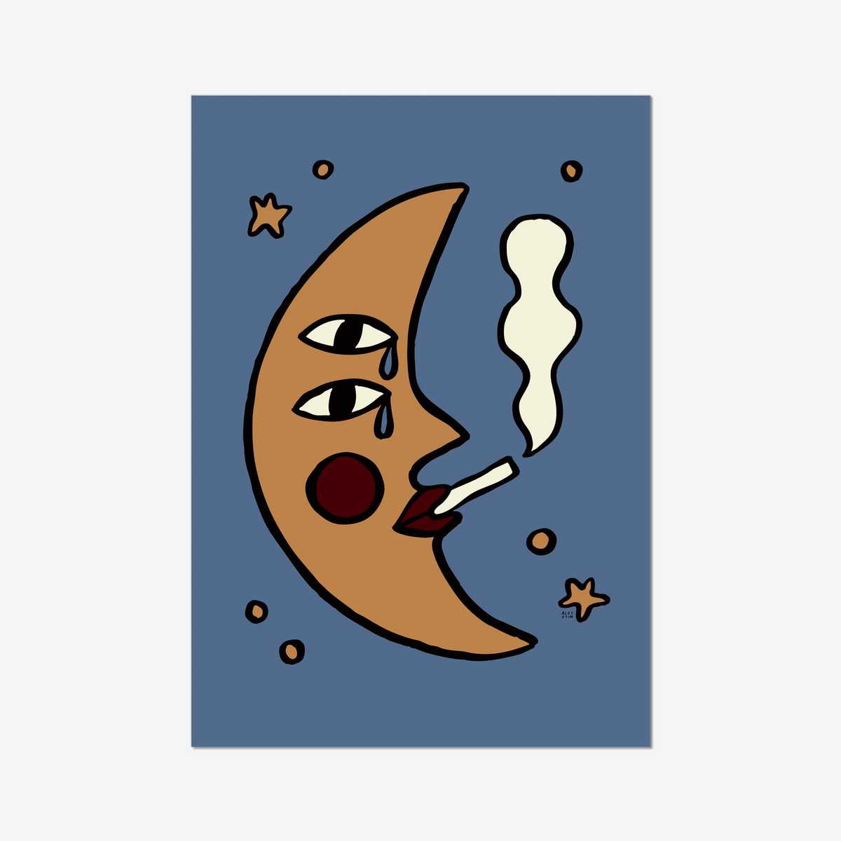 Sad Moon Art Print